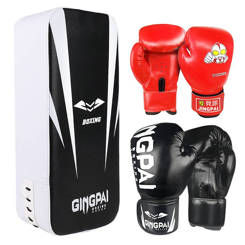 Child boxer red + adult boxer black + foot target black one